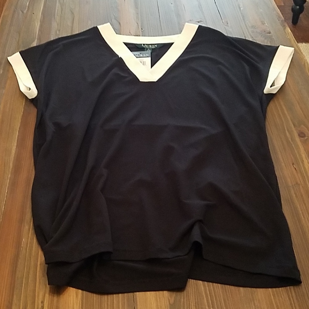 Black & Cream Ralph Lauren top